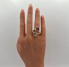 Unheated Spinel Bypass Cocktail Ring in 18K Yellow Gold