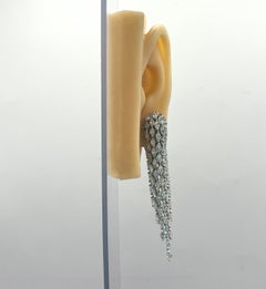 White Diamond Marquise Dangle Earrings in 18K White Gold