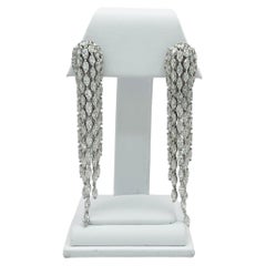White Diamond Marquise Dangle Earrings in 18K White Gold