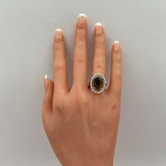 GRS 8.04 Carat Ceylon Alexandrite and White Diamond Ring in Platinum and 18k