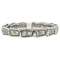 Estate Bulgari Diamond Eternity Band Ring in 18K White Gold