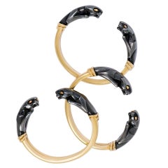 Cartier Trio of Gold and Blackened Silver Panthere Cuffs