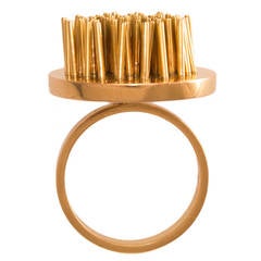 1960s Pol Bury Gold Kinetic "Brush" Ring