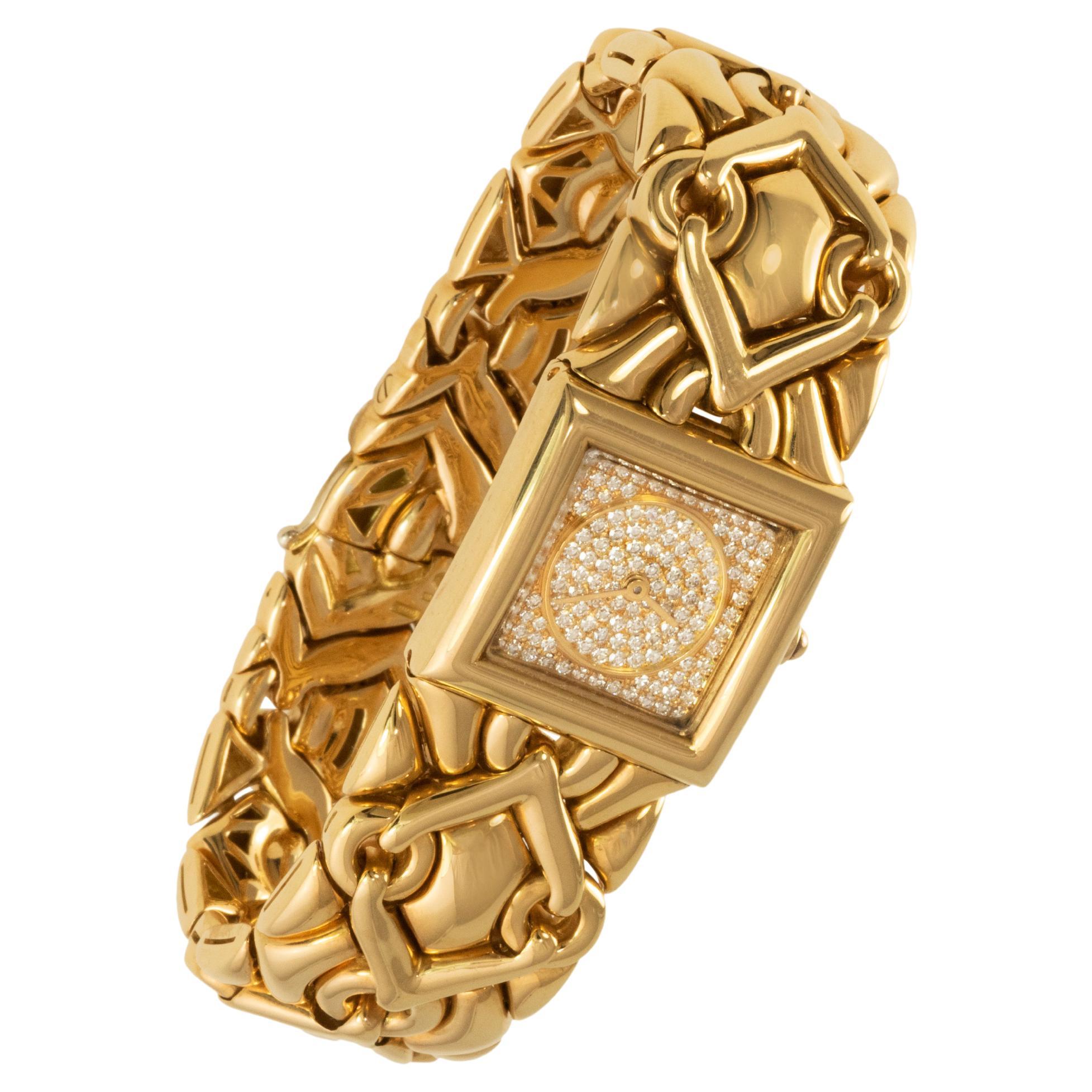 c. 2000 Bulgari "Trika" Diamond and Gold Wristwatch