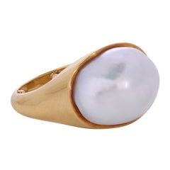 Elsa Peretti for Tiffany & Co. Pearl and 18K Gold Ring, Circa 2015