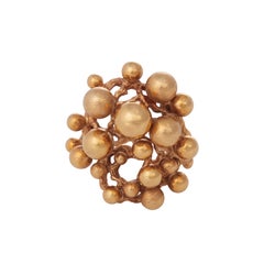 Gilbert Albert 18K Yellow Gold Cocktail Ring, Switzerland Circa 1970