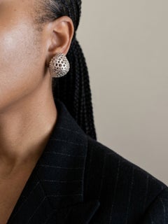 Angela Cummings Sterling Silver Perforations Clip-On Earrings, 1991