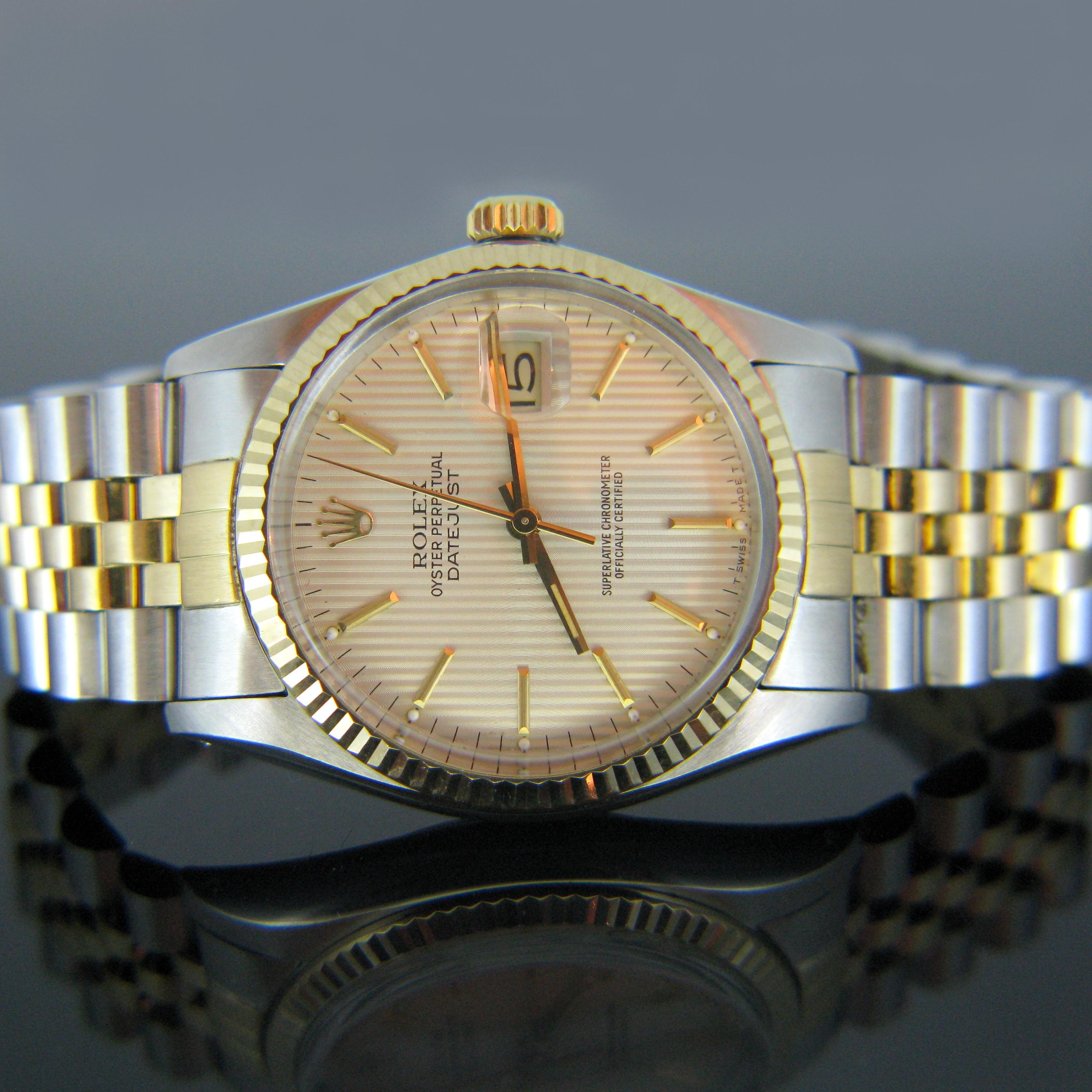Rolex Oyster Perpetual Datejust 16000 Yellow Gold Stainless Steel Watch 3