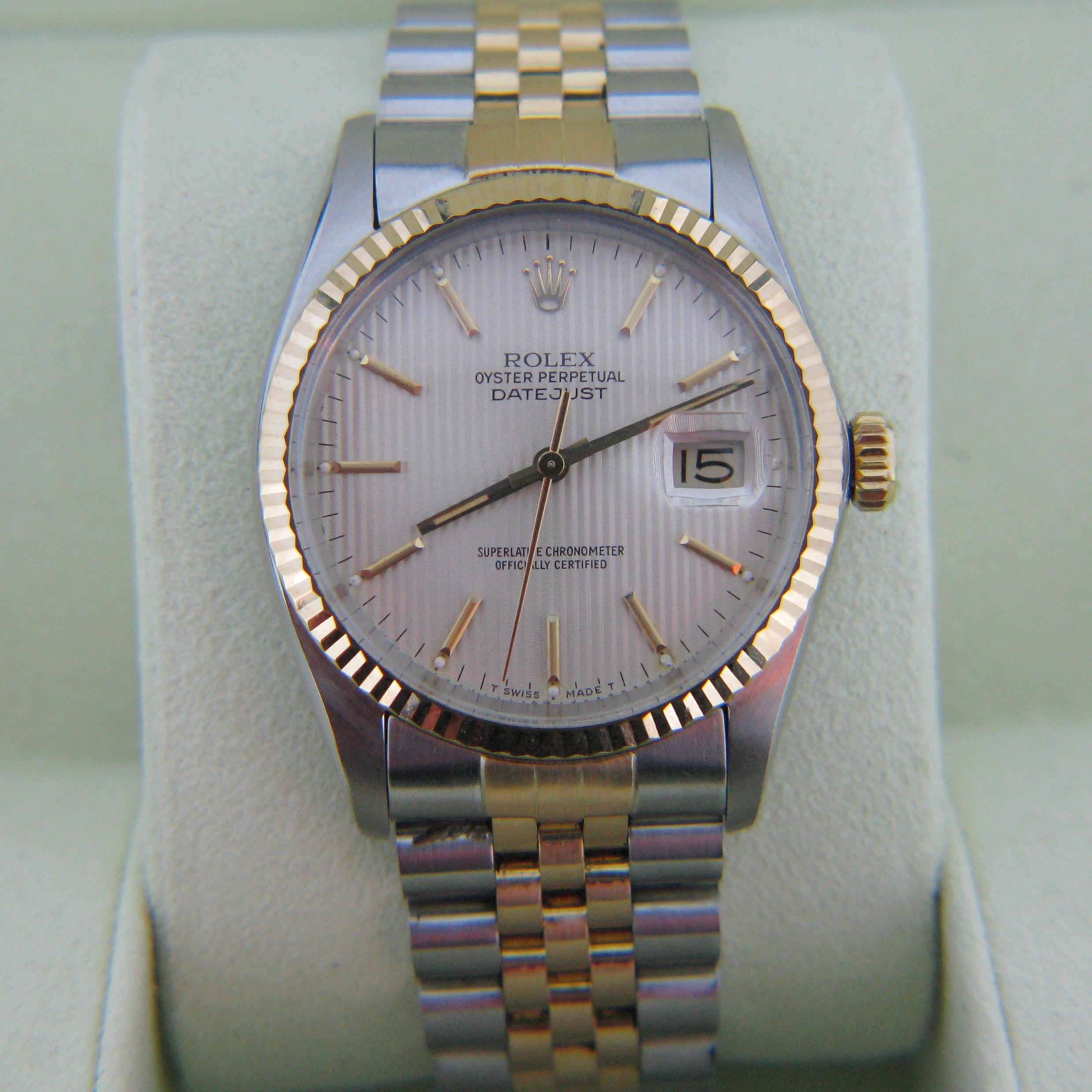 Rolex Oyster Perpetual Datejust 16000 Yellow Gold Stainless Steel Watch In Excellent Condition In London, GB