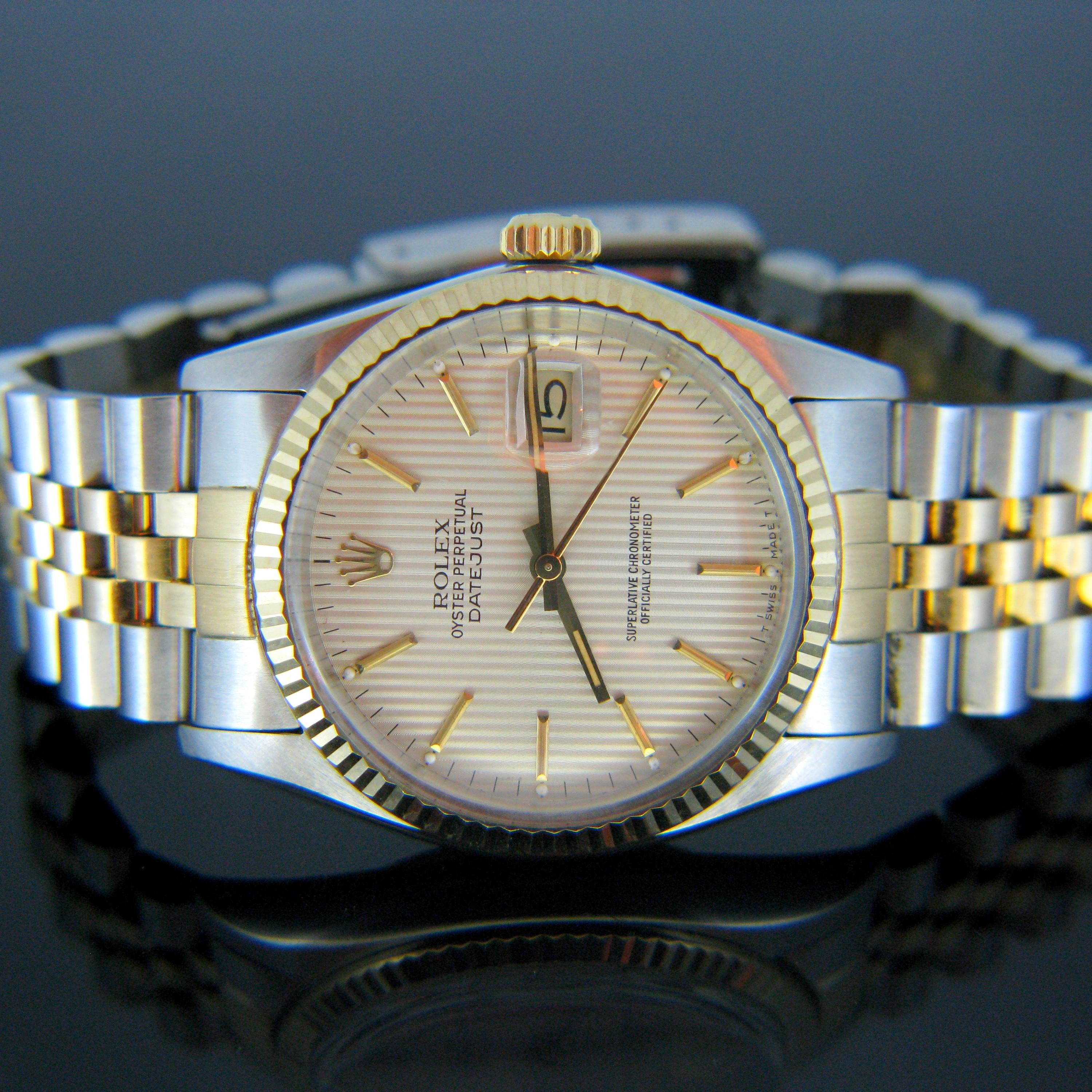 Rolex Oyster Perpetual Datejust 16000 Yellow Gold Stainless Steel Watch 2