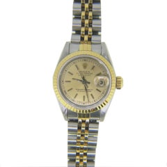 Vintage Rolex Oyster Perpetual Datejust 69000A Gold and Stainless Steel Ladies Watch