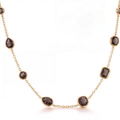 Collar Vintage Ippolita de oro amarillo de 18 quilates con estación de topacio marrón