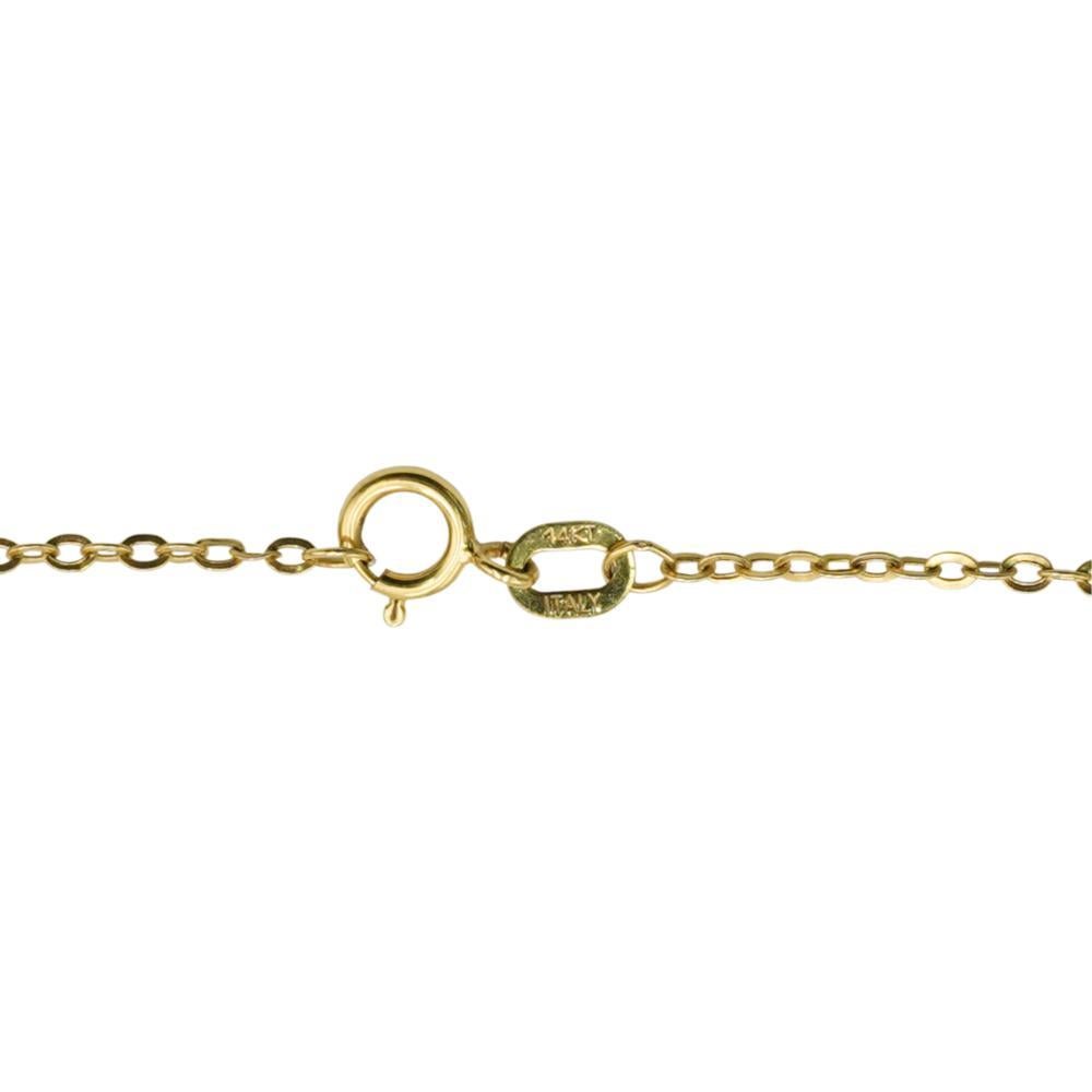 Taglio rotondo Collana a stazione con pietre preziose in oro 14K di Milor, lunga 33 pollici in vendita