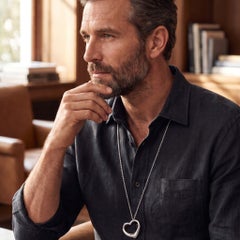 Elsa Peretti pour Tiffany & Co. Collier avec pendentif « Open Heart », 32 pouces, argent sterling