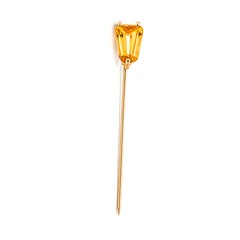 14K Yellow Gold Tapered Baguette Yellow Sapphire Pin Brooch 0.70 Carat
