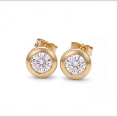 GIA Certified 14Ky Gold Natural Diamond Earrings 1.35-OGI Ltd Estate Collection
