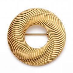Broche vintage de Tiffany & Co. con forma de círculo, de oro amarillo de 14 quilates