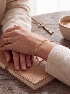 Dainty Italian 14K Yellow Gold Bracelet  Perfect for Stacking