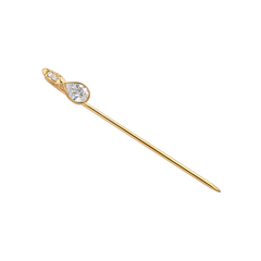 14K Yellow Gold Pear-Shaped Diamond Lapel Pin 0.25 CT