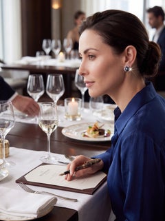 18K Gold Black Pearl and Diamond Earrings, Modern Design, USA