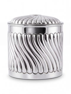 Antique Victorian 1878 Birmingham Sterling Domed Canister Repoussé Gadroon
