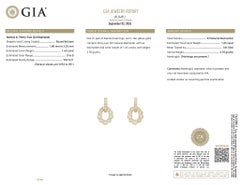 GIA Certified 14K Yellow Gold Door-Knocker Diamond Drop Earrings 1.60 CTW D–G VS