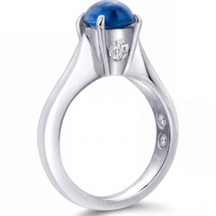 Platinum Engagement Ring with 1.84ct Oval Sapphire and 0.40ct Diamonds
