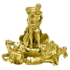 Yellow Gold Italian Trevi Fountain Pendant Gena Rowlands