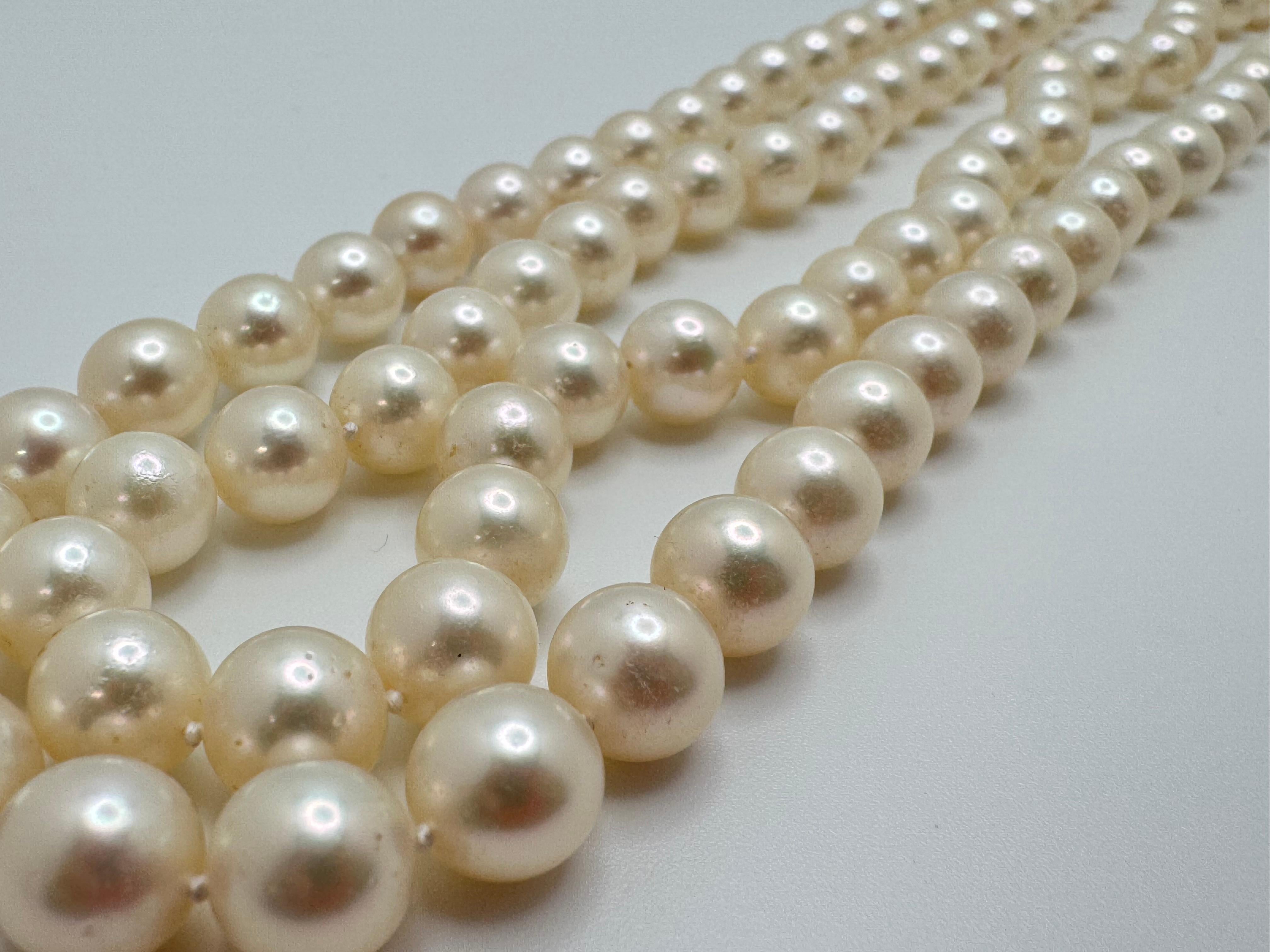 Contemporaneo Collana Celeste di 23 pollici con perle Akoya e giada verde in vendita
