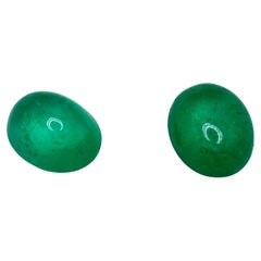 Two Loose Oval Emerald Shapes Gems