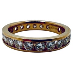 14K Gold Moissanite Eternity Band, Art Deco Style, Size 9, 4.53ct
