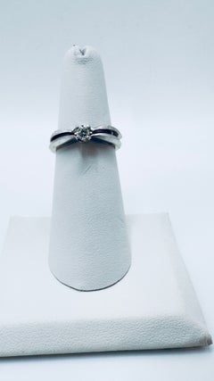 14K White Gold Diamond Wedding Set with Illusion-Style Solitaire ring