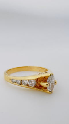 14 Karat Yellow Gold Estate Engagement Ring, 0.65ctw, 3.3g Ring size 6.5
