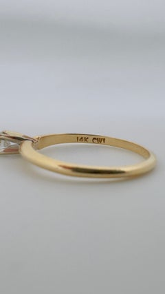 0.15ct Diamond Solitaire Ring, 14K Yellow Gold, 1.7 Grams, Size 7