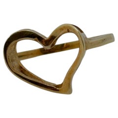 Oro giallo 14 carati, anello con motivo a cuore aperto, 2,5 grammi, misura 6,5