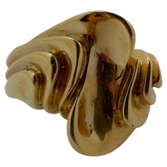 14 Karat Yellow Gold, Organic Free Form Design Ring, Size 6.5