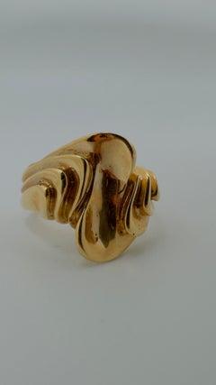 14 Karat Yellow Gold, Organic Free Form Design Ring, Size 6.5