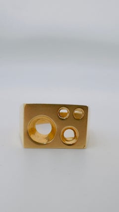 Signet Ring, 14 Karat Yellow Gold with Mounting Spaces for Gemstones, Size 10.5