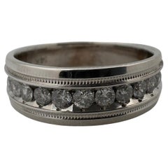14 Karat White Gold Diamond Channel Wedding Band, 0.33ctw, Size 8