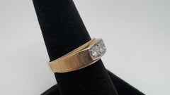 14 Karat Two Tone Men's Band, 0.25ctw, Size 8.5