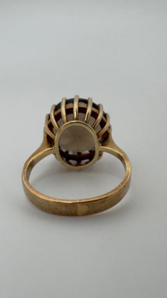 13mm Round Smoky Topaz, 6.50ct, 14 Karat Yellow Gold, Size 5 3/4