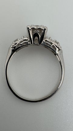 Vintage 14 Karat White Gold Engagement Ring, Size 6 3/4, 0.26 Carats