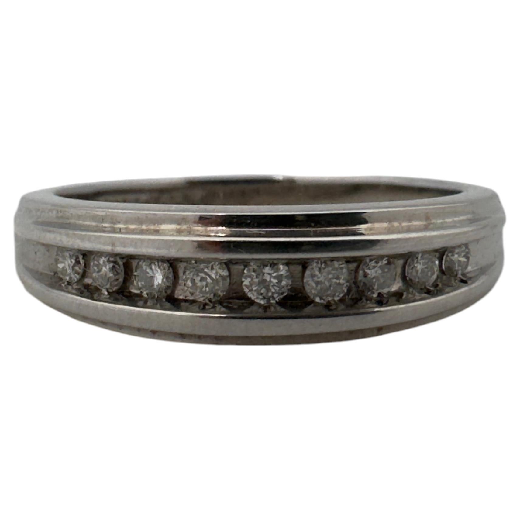 14 Karat White Gold, KEEPSAKE Wedding Band, 0.18ctw, Size 7