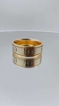 Schraubenprägung auf einem 14-Karat-Bicolor-Ring, Größe 8,75, 7 mm breit