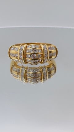18 Karat Yellow Gold Polished, 43 Brilliant-Cut, 0.65 Channel-set, Size 7.5