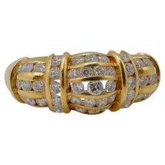 18 Karat Yellow Gold Polished, 43 Brilliant-Cut, 0.65 Channel-set, Size 7.5