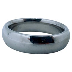 14 Karat White Gold Polish and Brush Finished Wedding Band, Size 5.5