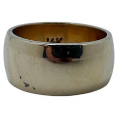 14-Karat-Gelbgold, 8,0 mm breiter Ring mit hochglanzpolierter Oberfläche, Größe 4,75