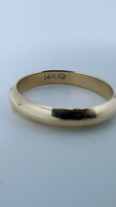 3.5mm Wide Wedding Band 14 Karat Yellow Gold, High Polish Finish, Size 9.5