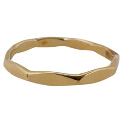 Small 14 Karat Yellow Gold Pinky or Toe Ring, Size 2 1/2, Geometric Design